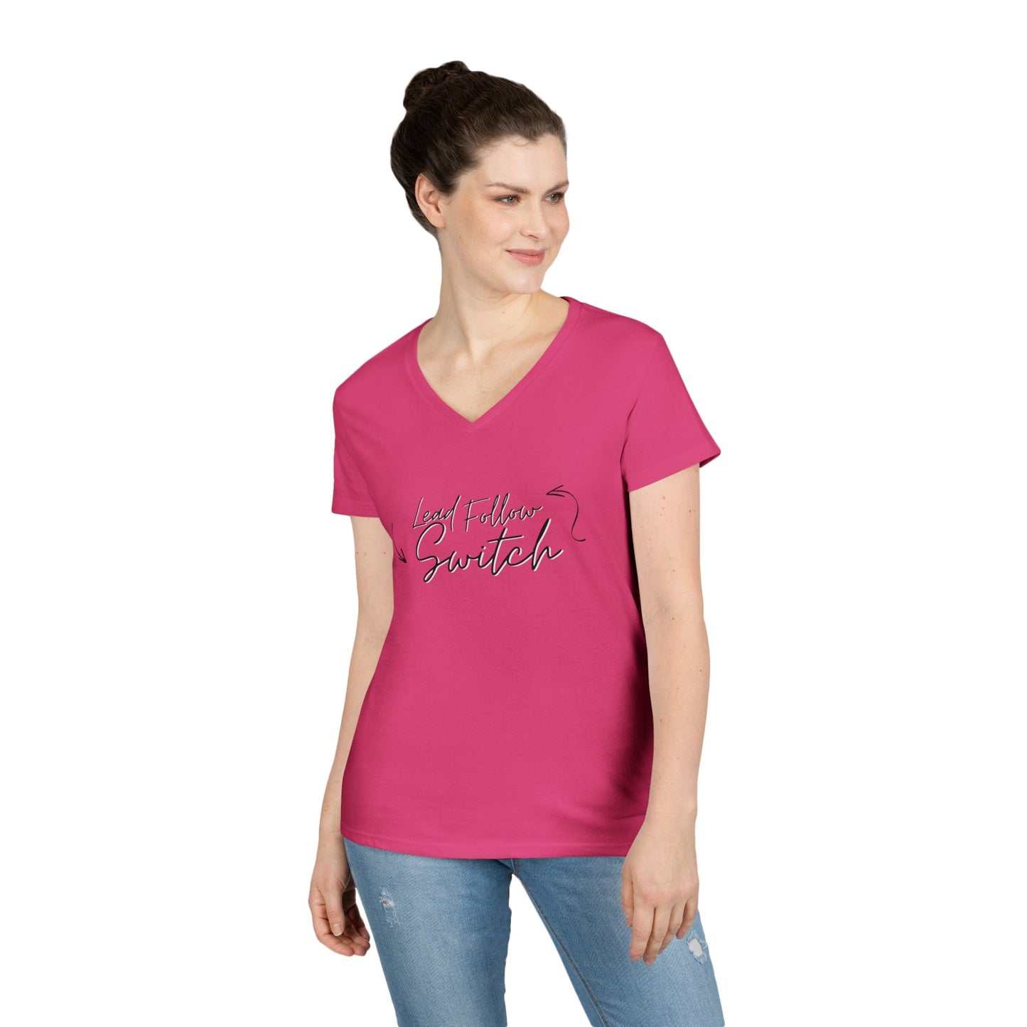 "Lead, Follow, Switch" v-neck - (woman's)