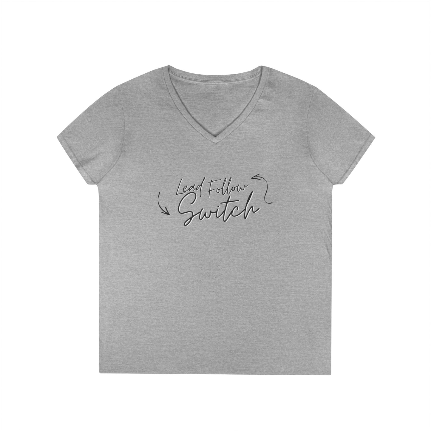 "Lead, Follow, Switch" v-neck - (woman's)