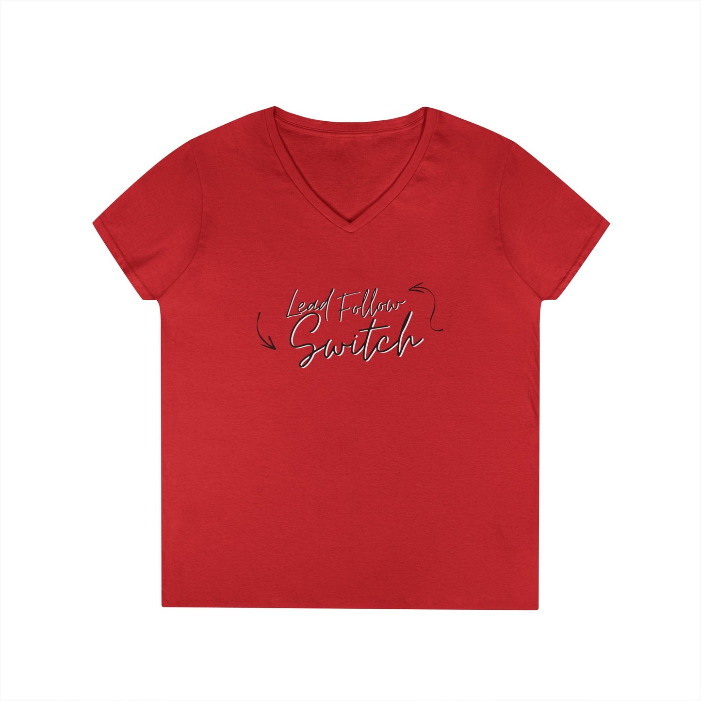 "Lead, Follow, Switch" v-neck - (woman's)