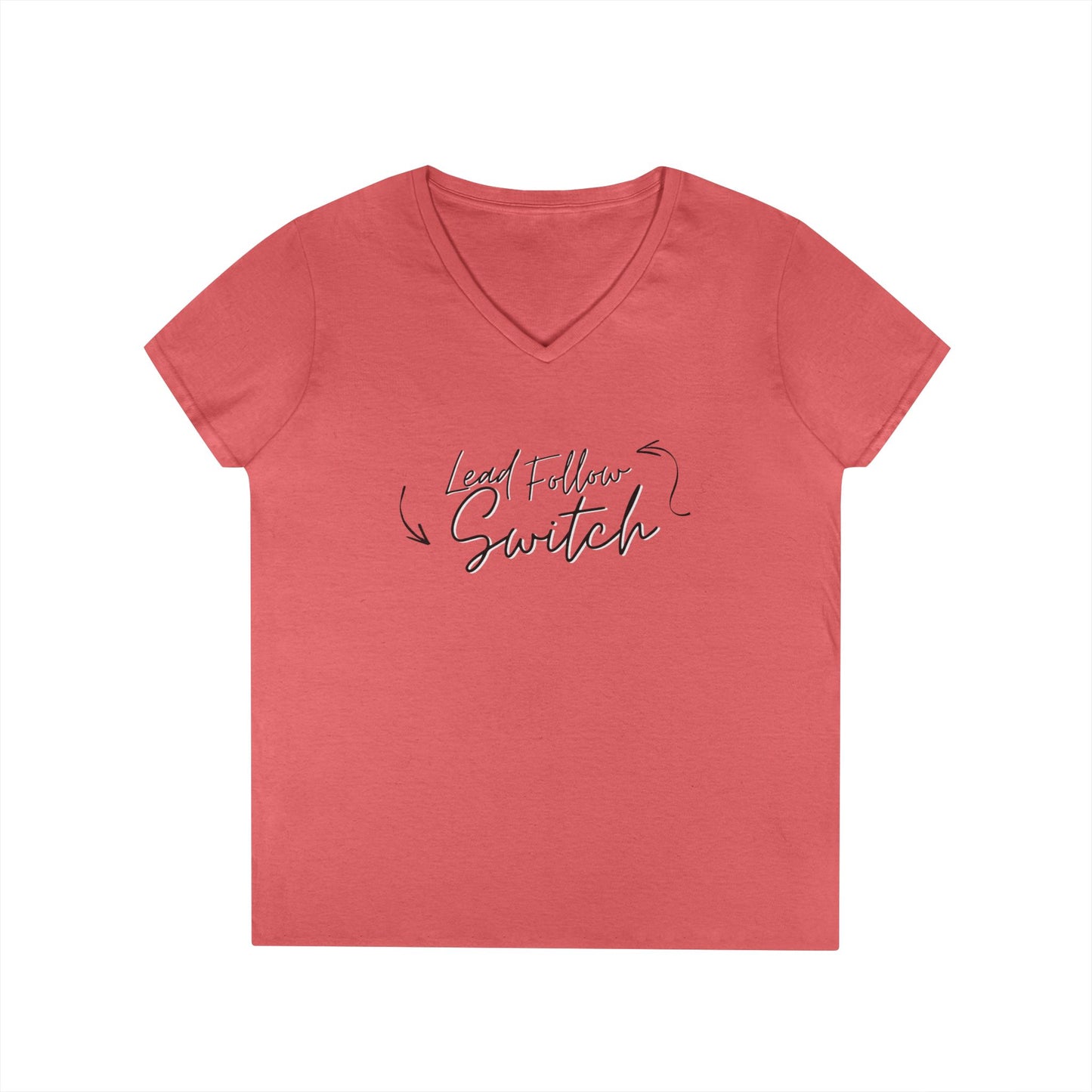 "Lead, Follow, Switch" v-neck - (woman's)