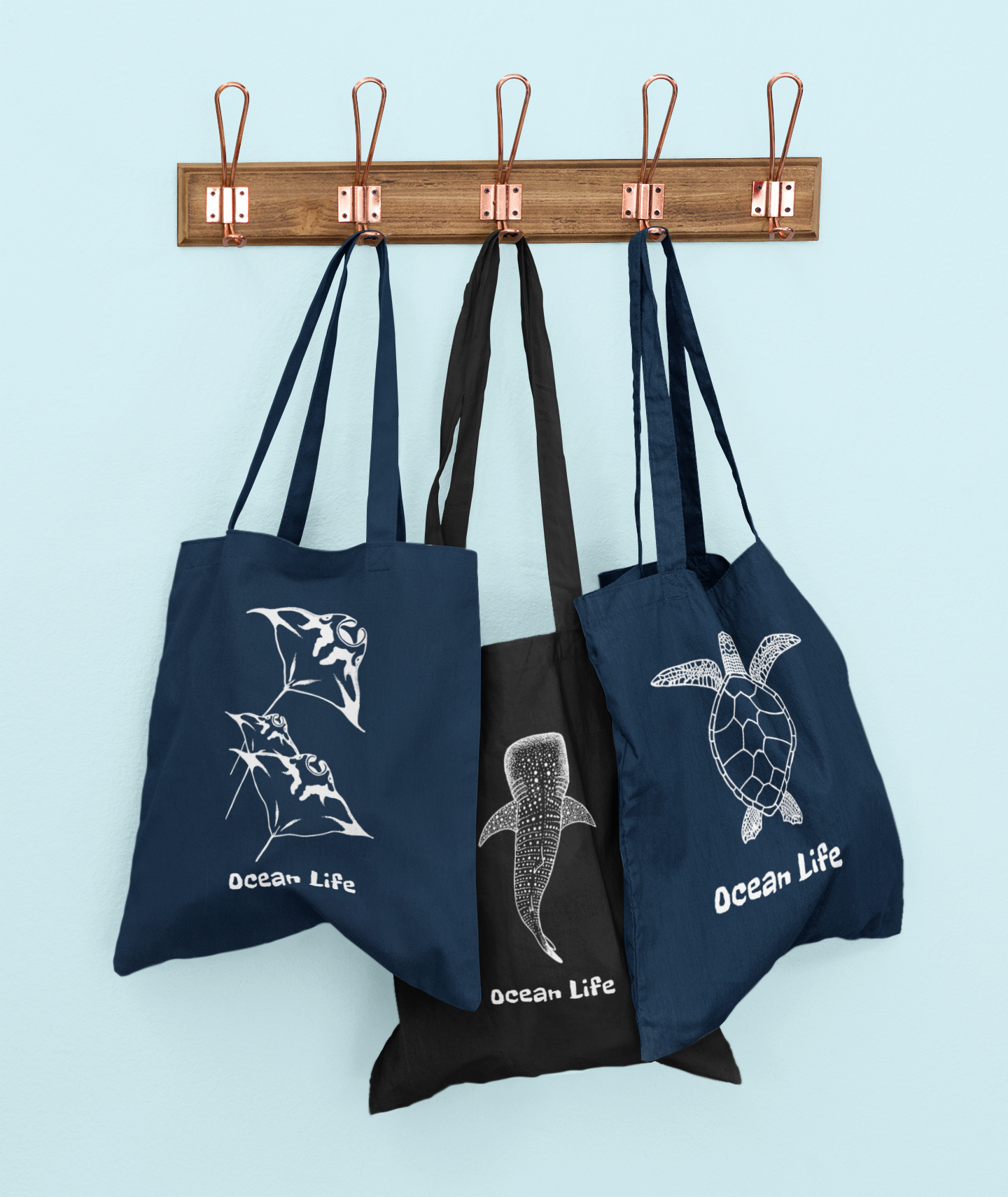 Sea turtle - Navy Tote