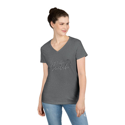 "Lead, Follow, Switch" v-neck - (woman's)