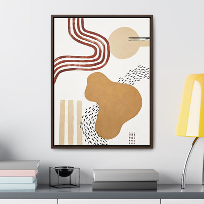 Abstract Boho Vertical Print on Canvas with Frame