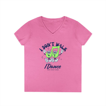 Retro "I Don't Walk, I Dance West Coast Swing" v-neck shirt (woman's)