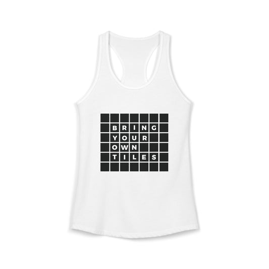 BYOT Women's Racerback Tank - Text Tiles