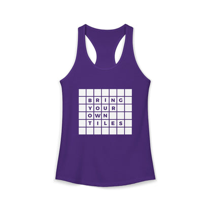 BYOT Women's Racerback Tank - Text Tiles