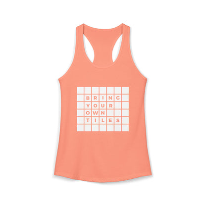 BYOT Women's Racerback Tank - Text Tiles
