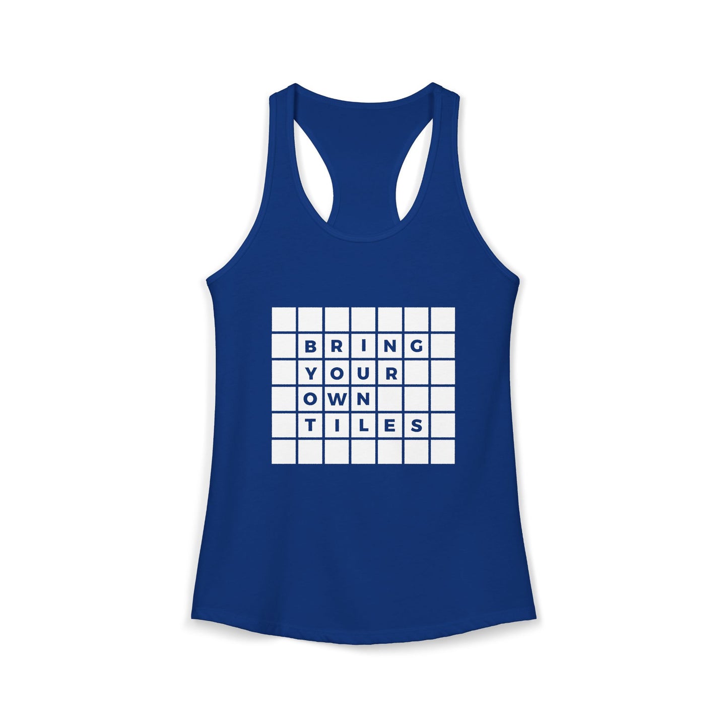 BYOT Women's Racerback Tank - Text Tiles