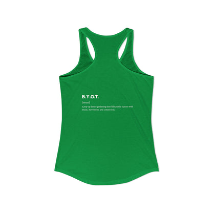 BYOT Women's Racerback Tank - Text Tiles