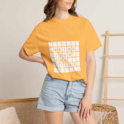 BYOT - Unisex Tee - Text Tile Type - (white graphic) CC