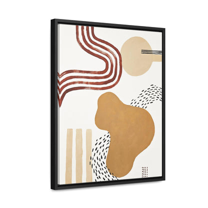 Abstract Boho Vertical Print on Canvas with Frame