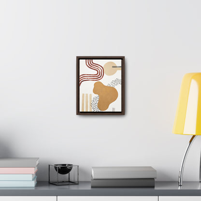 Abstract Boho Vertical Print on Canvas with Frame