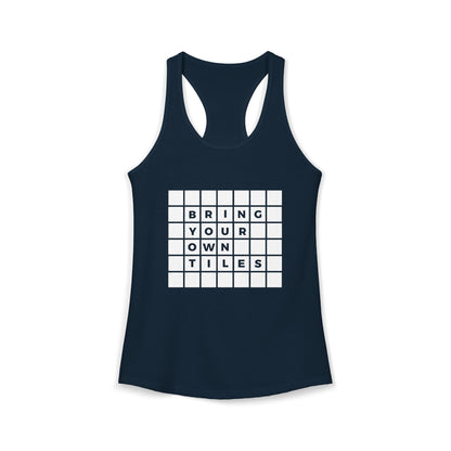 BYOT Women's Racerback Tank - Text Tiles