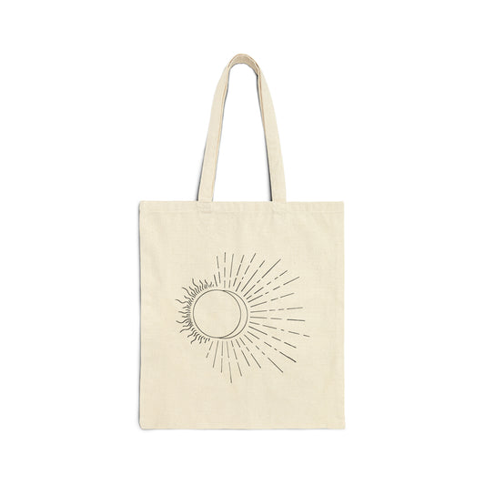 Solar Eclipse - Sun Beams - Cotton Canvas Tote Bag