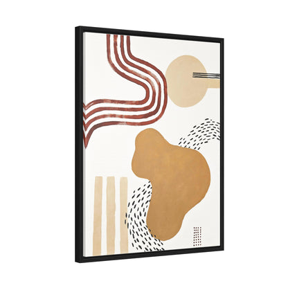 Abstract Boho Vertical Print on Canvas with Frame