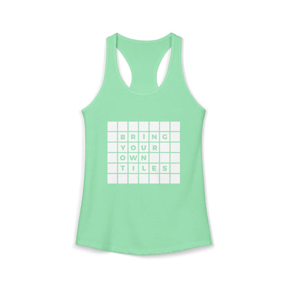 BYOT Women's Racerback Tank - Text Tiles