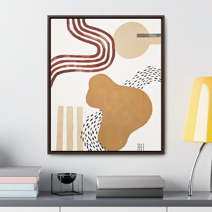 Abstract Boho Vertical Print on Canvas with Frame