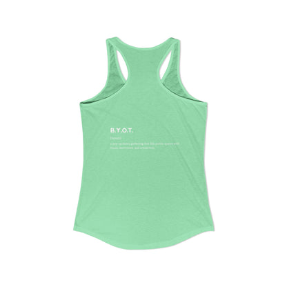 BYOT Women's Racerback Tank - Text Tiles