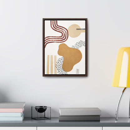 Abstract Boho Vertical Print on Canvas with Frame