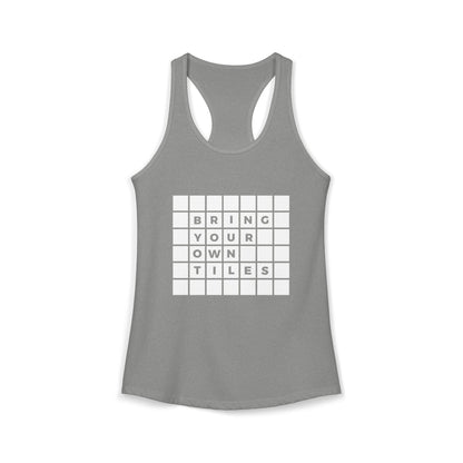 BYOT Women's Racerback Tank - Text Tiles