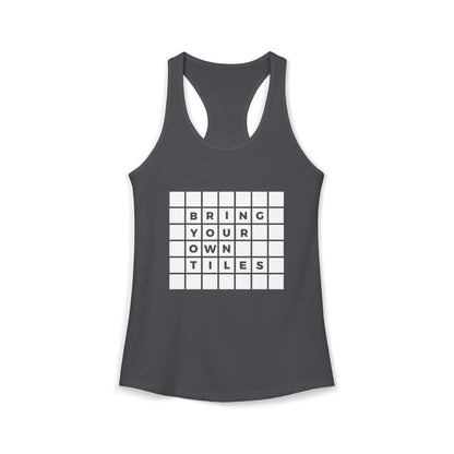 BYOT Women's Racerback Tank - Text Tiles