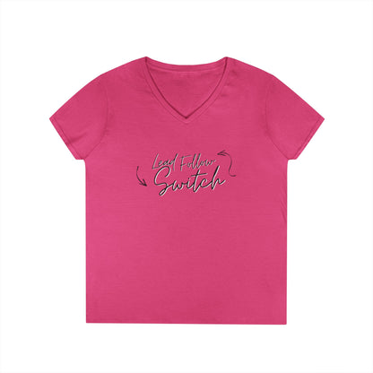 "Lead, Follow, Switch" v-neck - (woman's)
