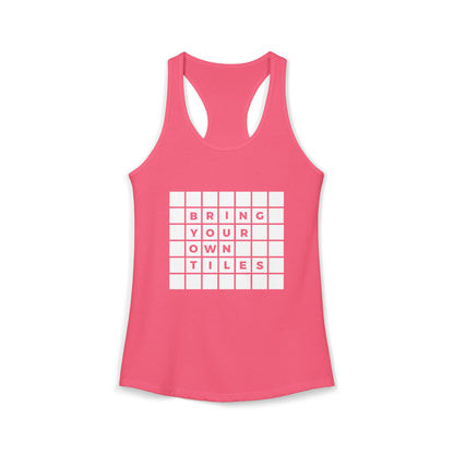 BYOT Women's Racerback Tank - Text Tiles