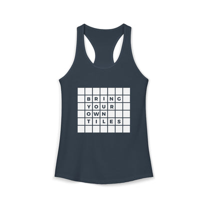 BYOT Women's Racerback Tank - Text Tiles