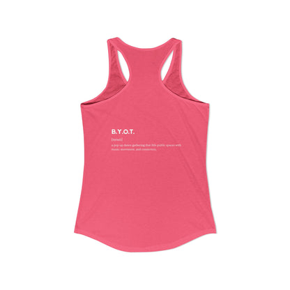BYOT Women's Racerback Tank - Text Tiles