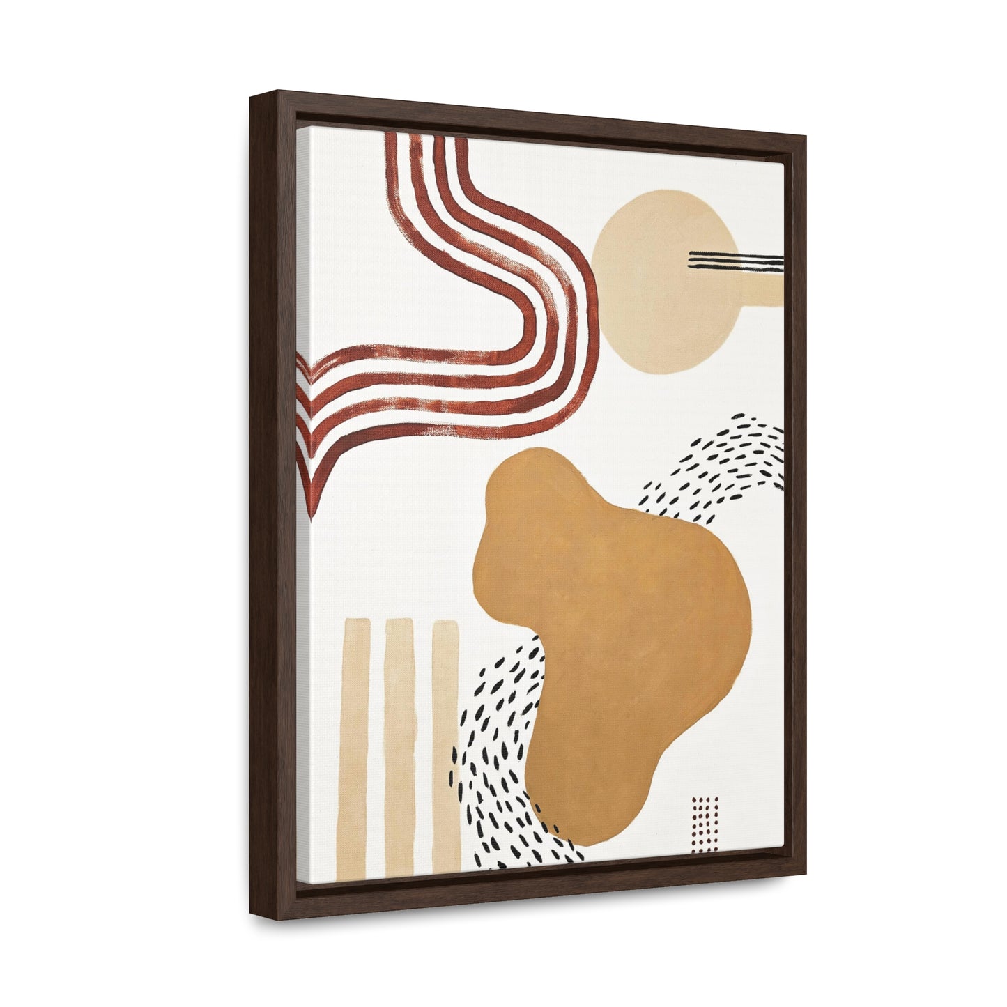 Abstract Boho Vertical Print on Canvas with Frame