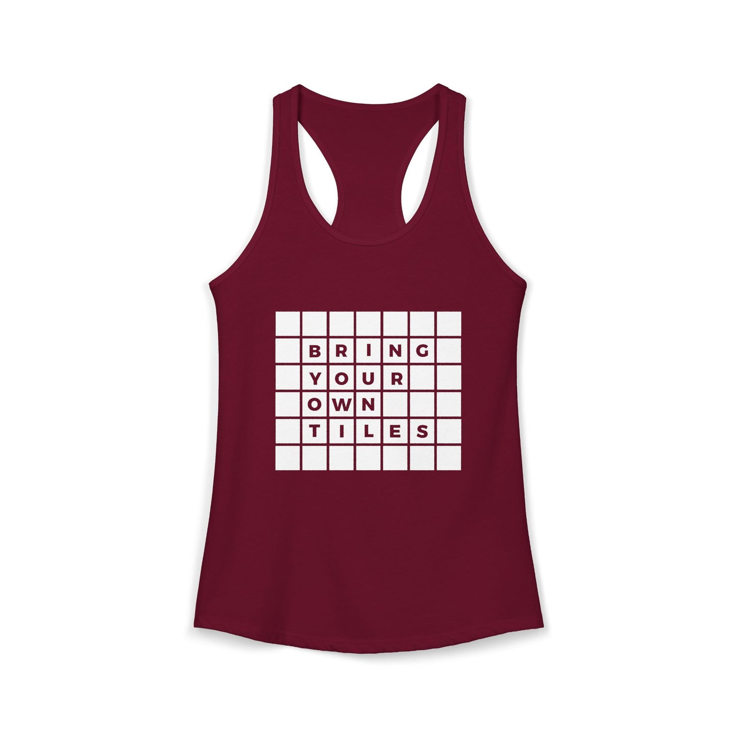 BYOT Women's Racerback Tank - Text Tiles