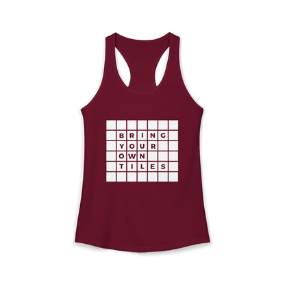 BYOT Women's Racerback Tank - Text Tiles