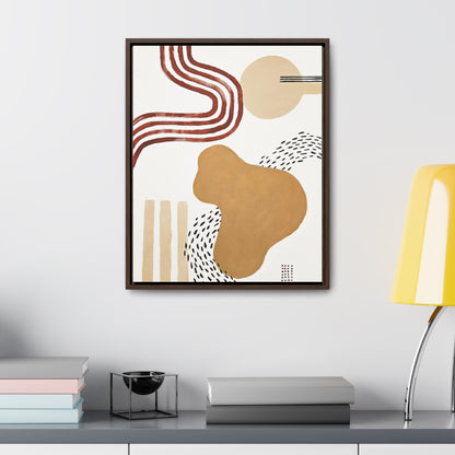 Abstract Boho Vertical Print on Canvas with Frame